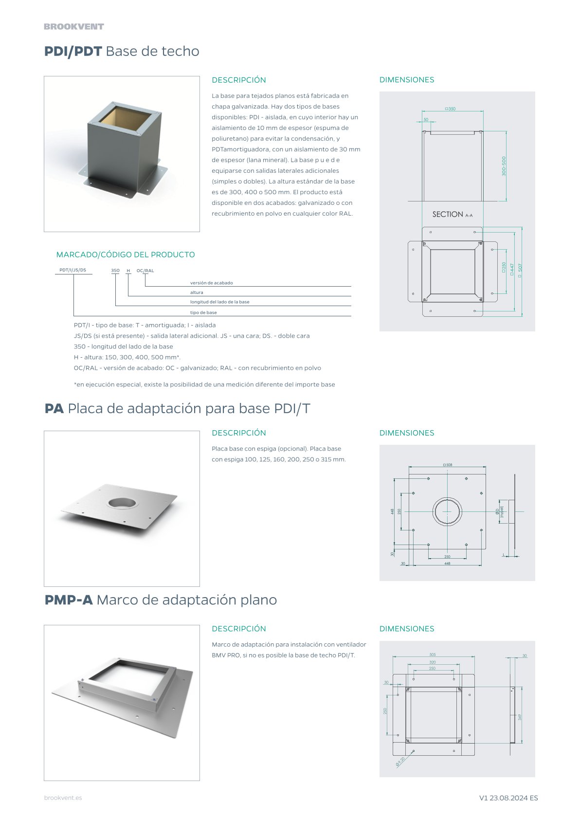 Base de techo PDI/PDT
